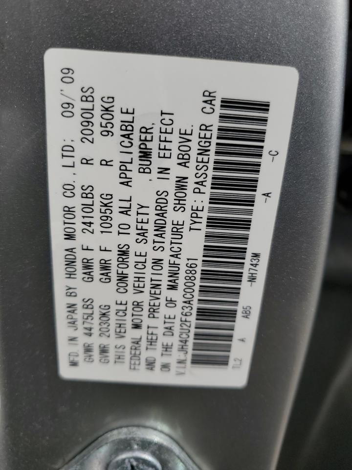 2010 Acura Tsx VIN: JH4CU2F63AC008861 Lot: 80797985