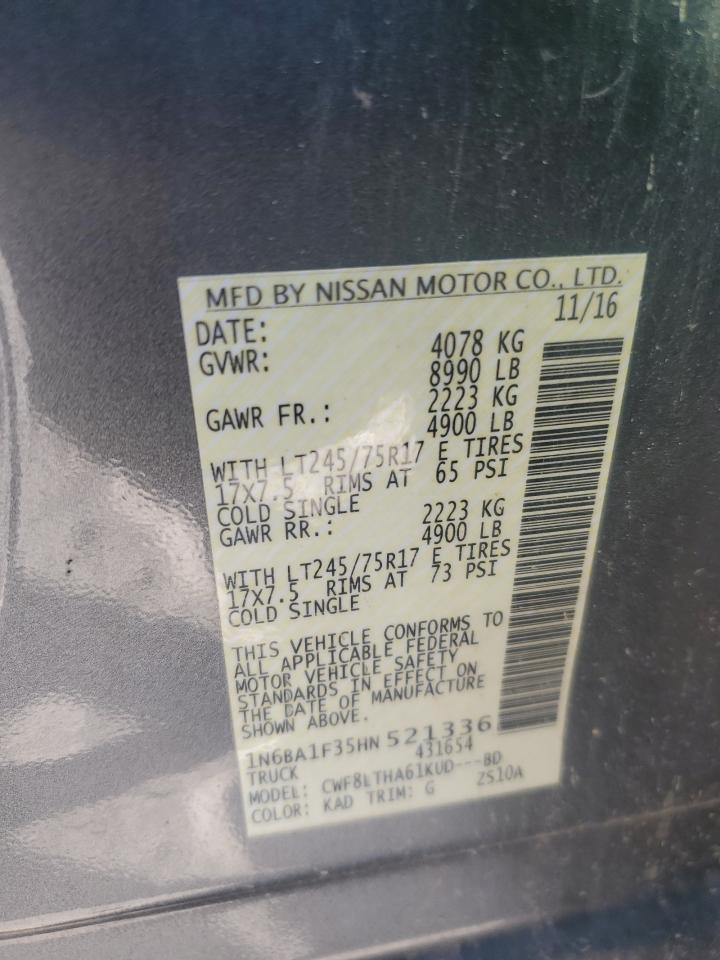 2017 Nissan Titan Xd S VIN: 1N6BA1F35HN521336 Lot: 71625065