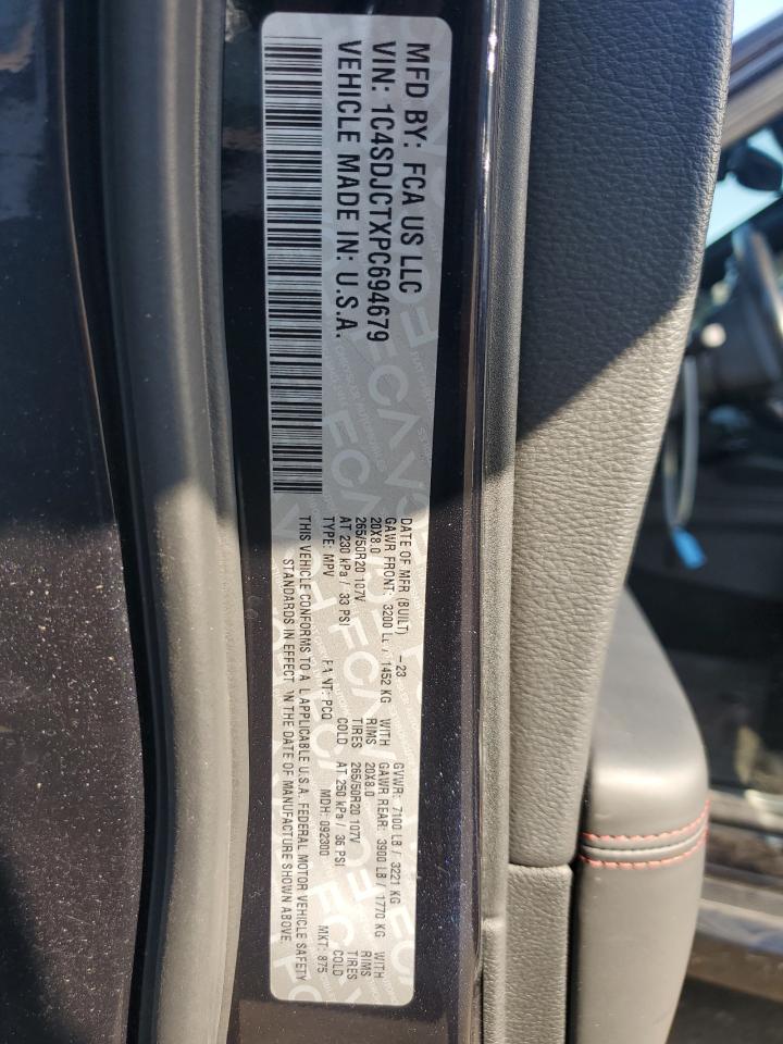 2023 Dodge Durango R/T VIN: 1C4SDJCTXPC694679 Lot: 81796015