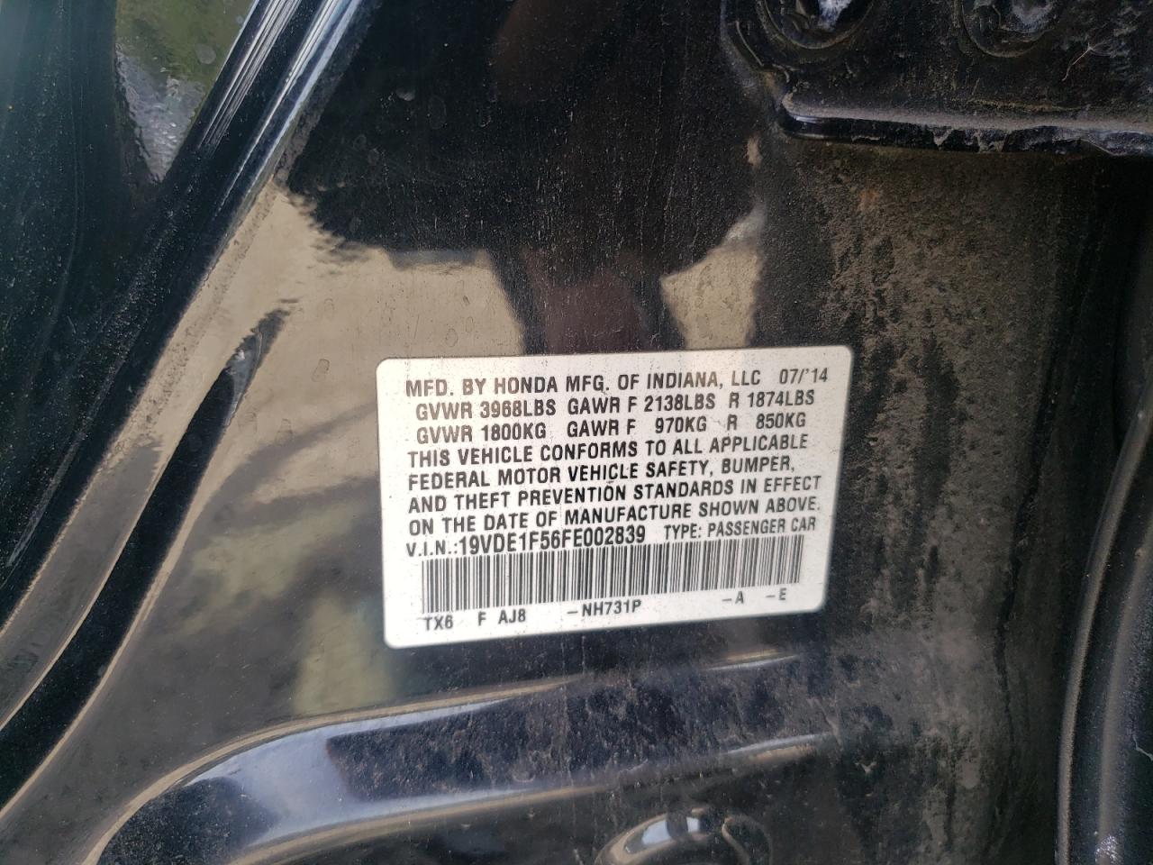 2015 Acura Ilx 20 Premium VIN: 19VDE1F56FE002839 Lot: 80779715