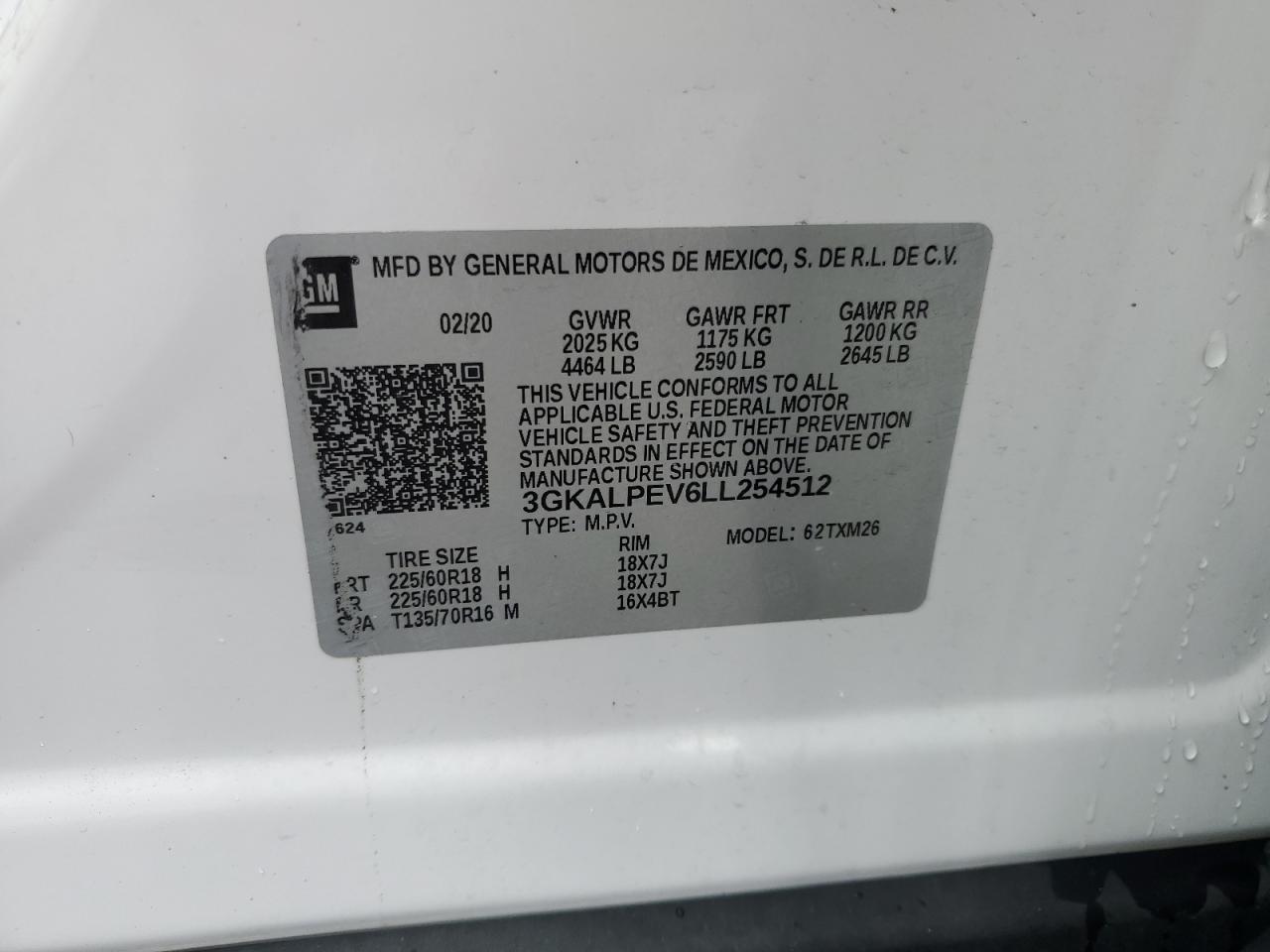 2020 GMC Terrain Slt VIN: 3GKALPEV6LL254512 Lot: 80561355