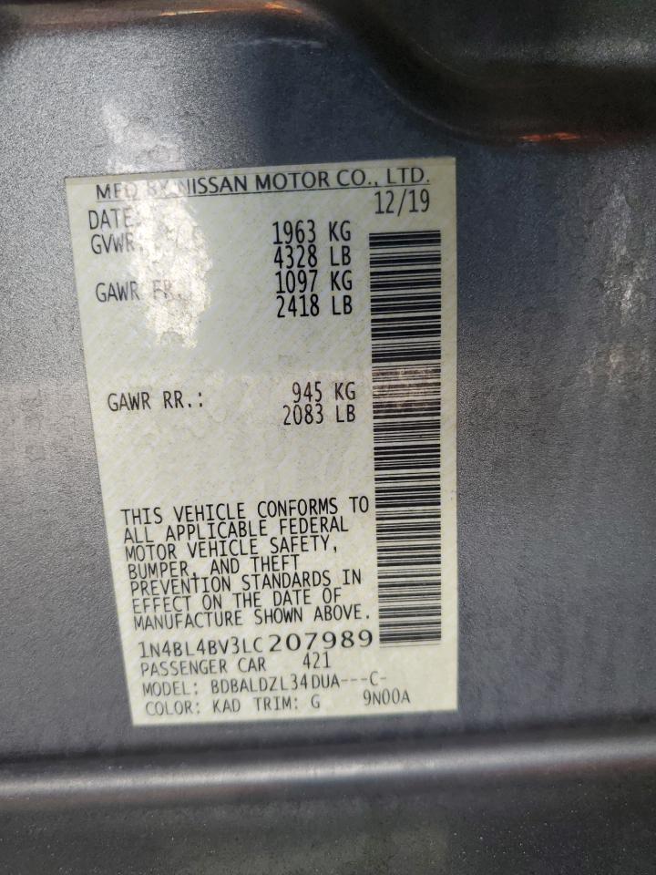 2020 Nissan Altima S VIN: 1N4BL4BV3LC207989 Lot: 81391125