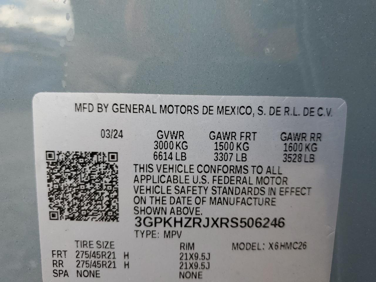 2024 Honda Prologue Elite VIN: 3GPKHZRJXRS506246 Lot: 71262155