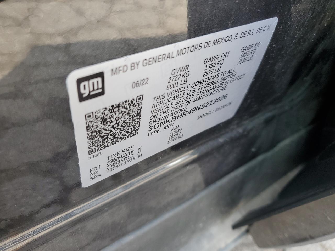 2022 Chevrolet Blazer 2Lt VIN: 3GNKBHR49NS213026 Lot: 80320825
