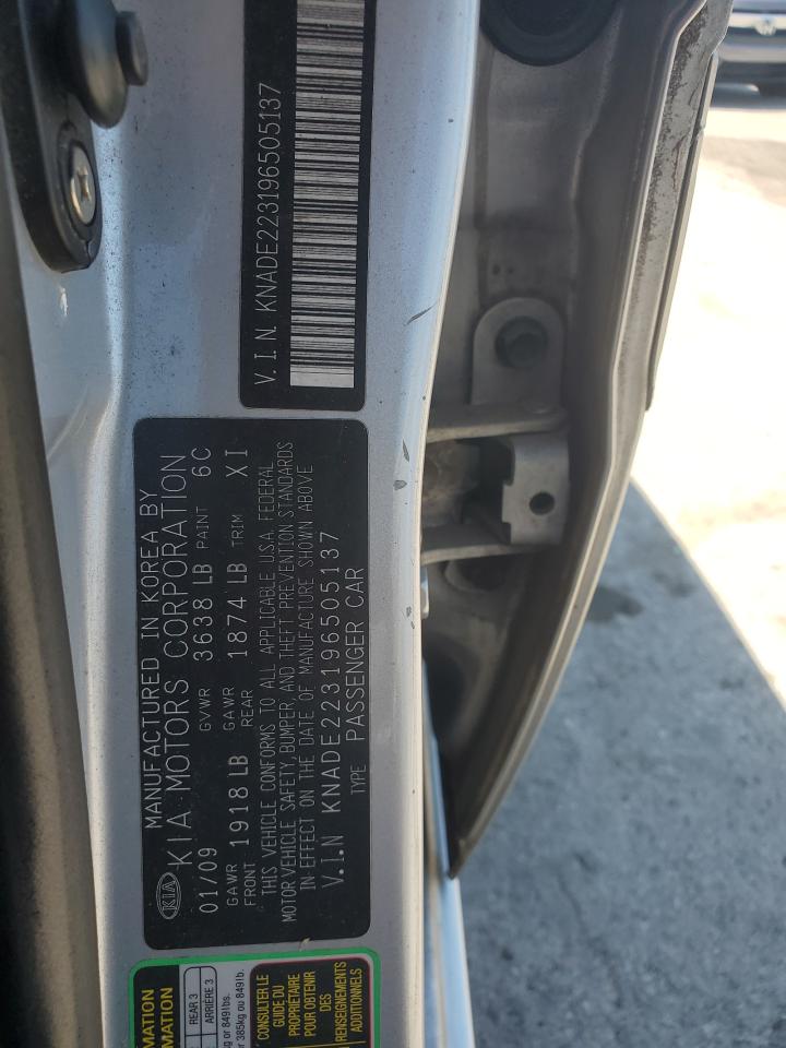 2009 Kia Rio Base VIN: KNADE223196505137 Lot: 71867015