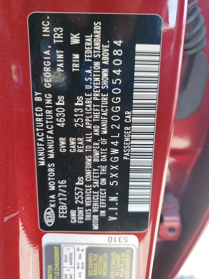 2016 Kia Optima Sx VIN: 5XXGW4L20GG054084 Lot: 80865175