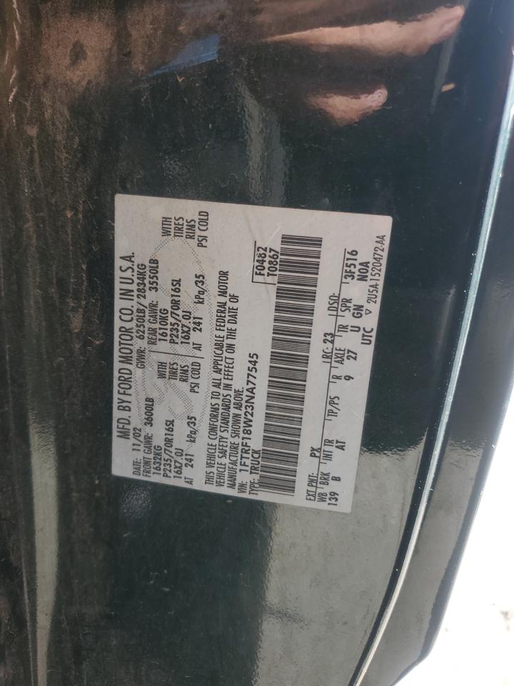 2003 Ford F150 VIN: 1FTRF18W23NA77545 Lot: 84576245