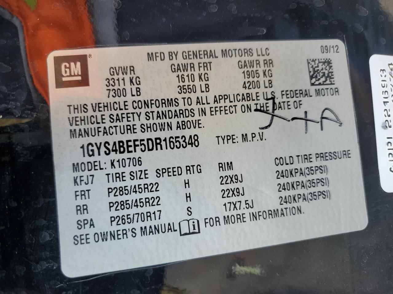 2013 Cadillac Escalade Luxury VIN: 1GYS4BEF5DR165348 Lot: 81265015