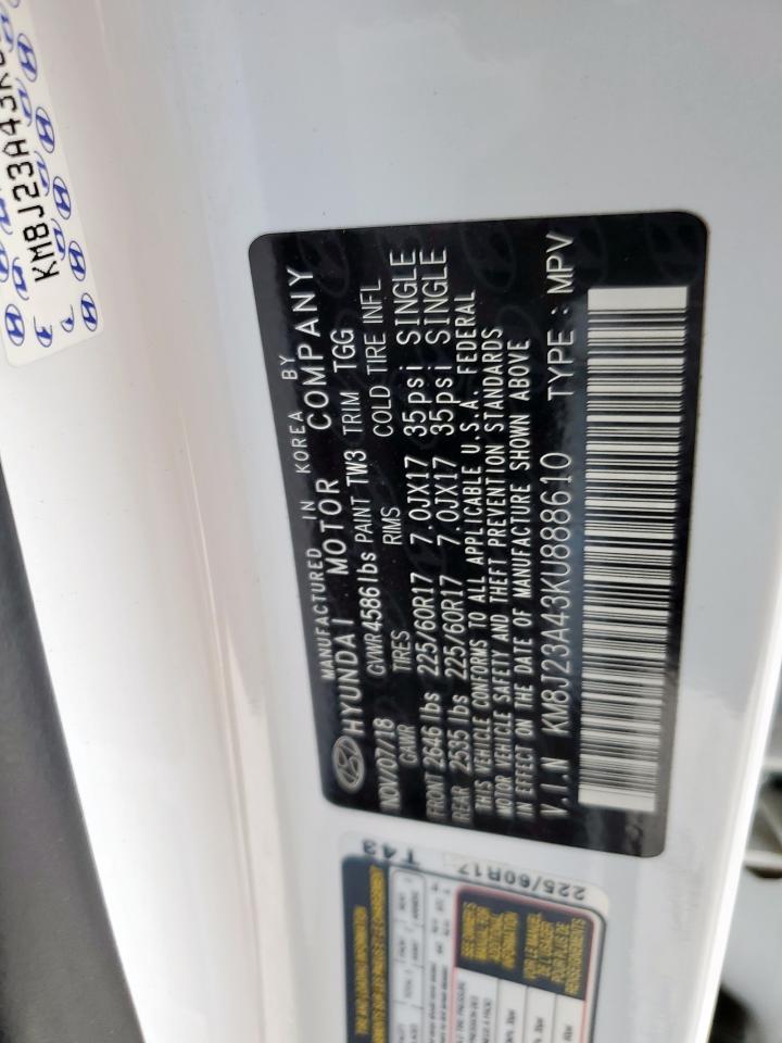 2019 Hyundai Tucson Se VIN: KM8J23A43KU888610 Lot: 81469135