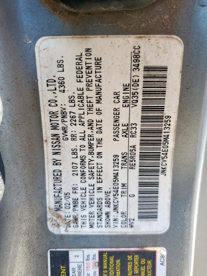 2005 Infiniti G35 VIN: JNKCV54E05M413259 Lot: 80500905