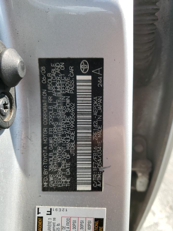 2009 Toyota Corolla Base VIN: JTDBL40E199056962 Lot: 81749905