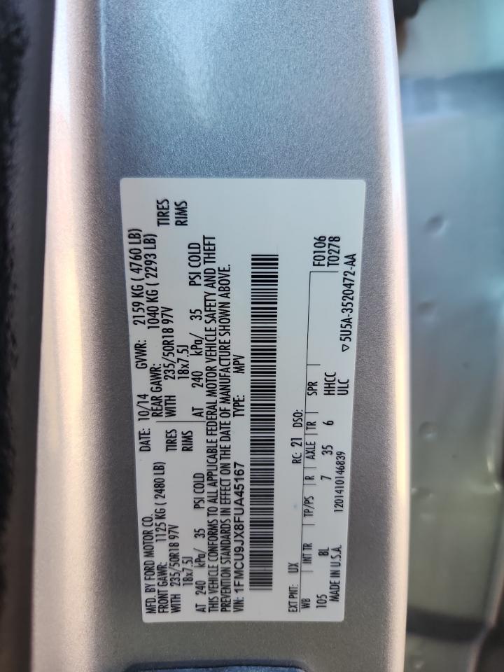 2015 Ford Escape Titanium VIN: 1FMCU9JX8FUA45167 Lot: 81826825