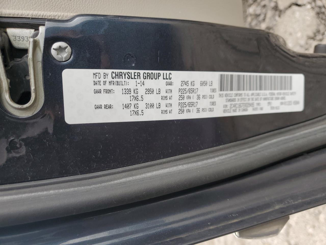 2014 Chrysler Town & Country Touring VIN: 2C4RC1BG7ER229495 Lot: 70300305