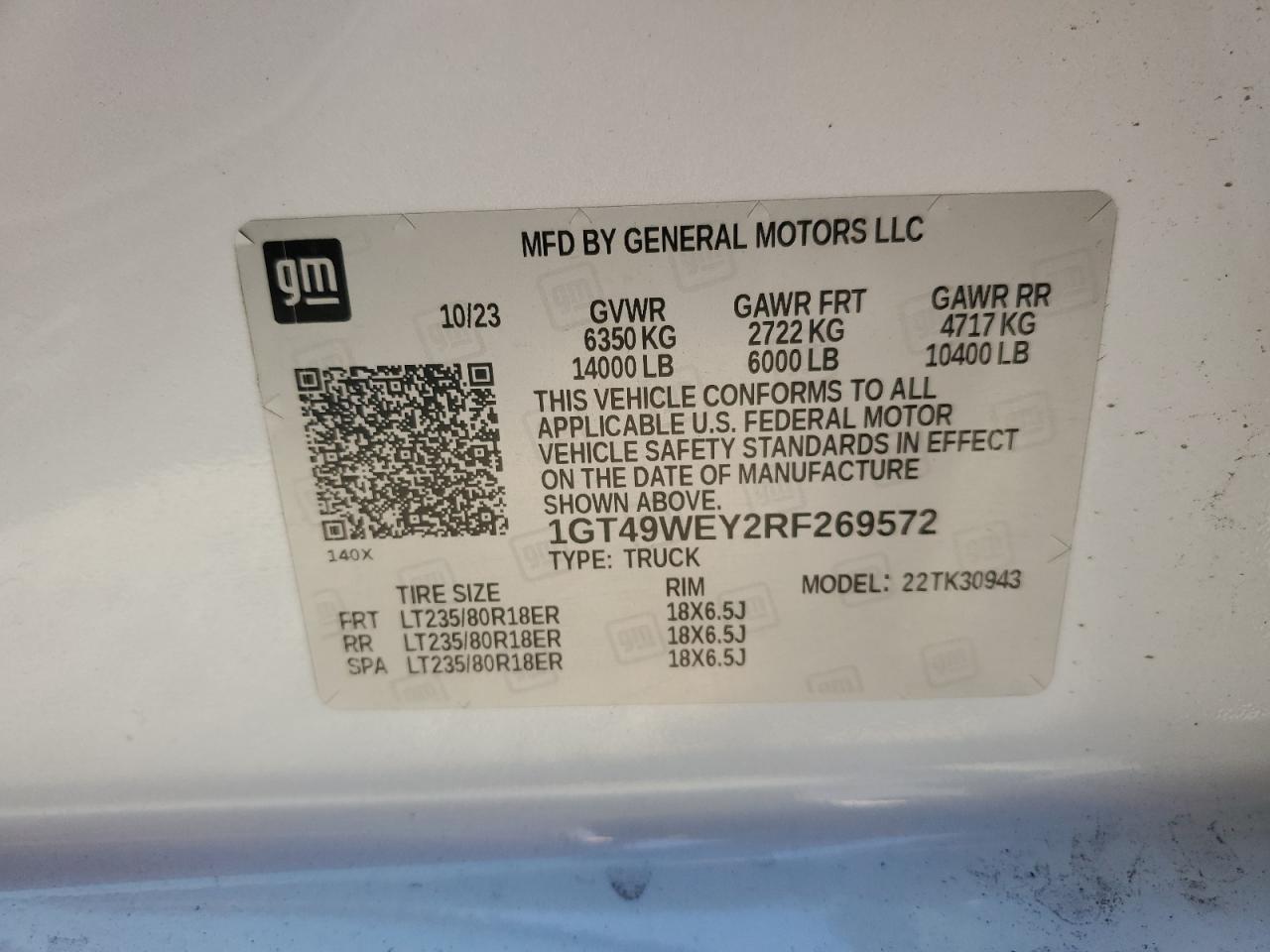 2024 GMC Sierra K3500 Denali VIN: 1GT49WEY2RF269572 Lot: 81746855