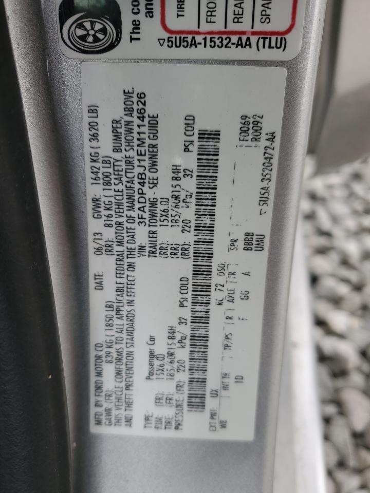 2014 Ford Fiesta Se VIN: 3FADP4BJ1EM114662 Lot: 84621225