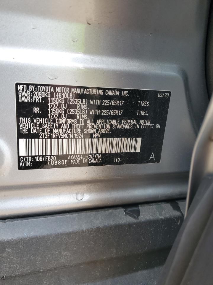 2021 Toyota Rav4 Le VIN: 2T3F1RFV5MC141924 Lot: 72006855