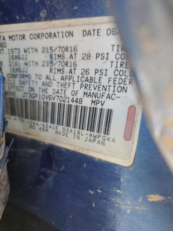 1997 Toyota Rav4 VIN: JT3GP10V6V7021448 Lot: 84416885