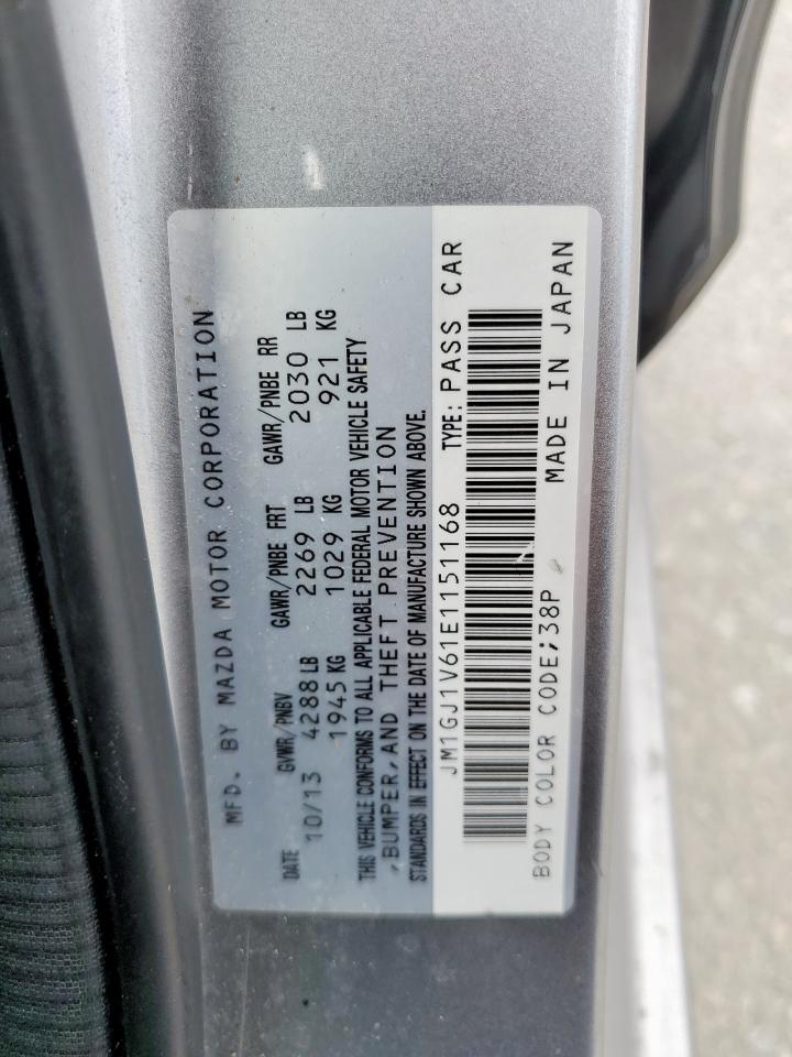 2014 Mazda 6 Touring VIN: JM1GJ1V61E1151168 Lot: 83979825