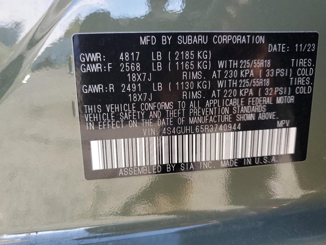 2024 Subaru Crosstrek Limited VIN: 4S4GUHL65R3740944 Lot: 80345505