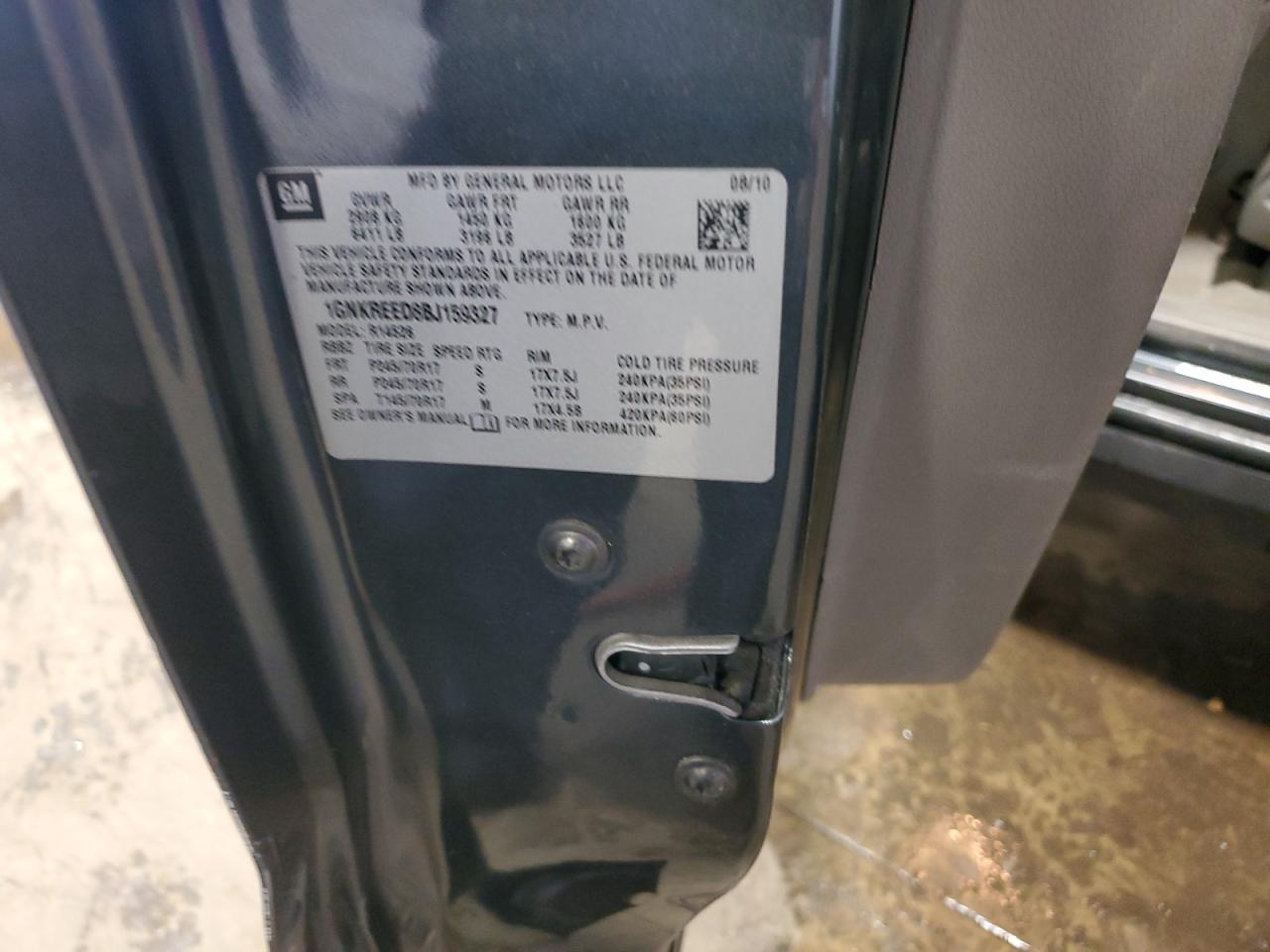 2011 Chevrolet Traverse Ls VIN: 1GNKREED8BJ159327 Lot: 84226585