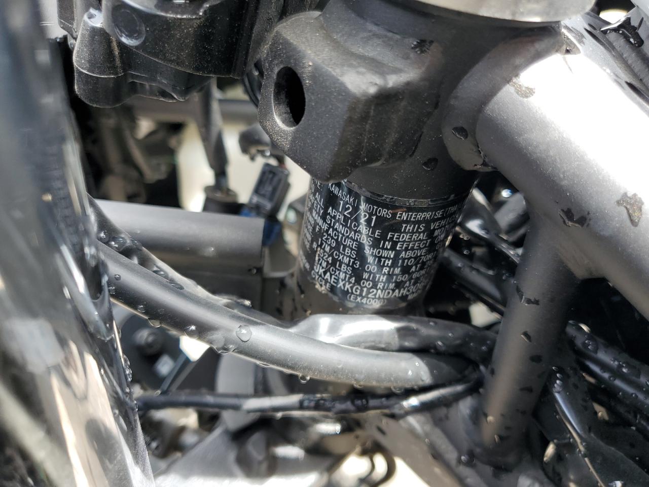 2022 Kawasaki Ex400 VIN: JKAEXKG12NDAH3066 Lot: 81860995