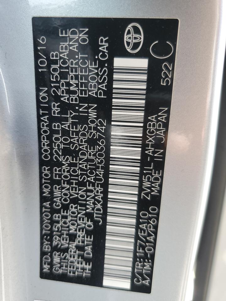 2017 Toyota Prius VIN: JTDKARFU4H3036742 Lot: 71437265