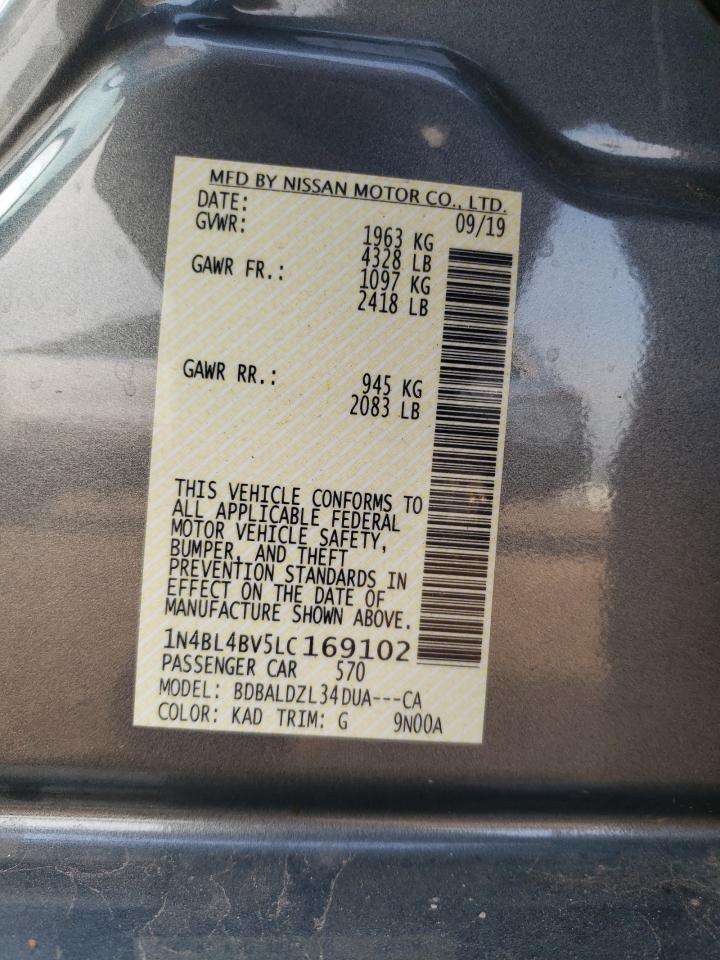 2020 Nissan Altima S VIN: 1N4BL4BV5LC169102 Lot: 81294035