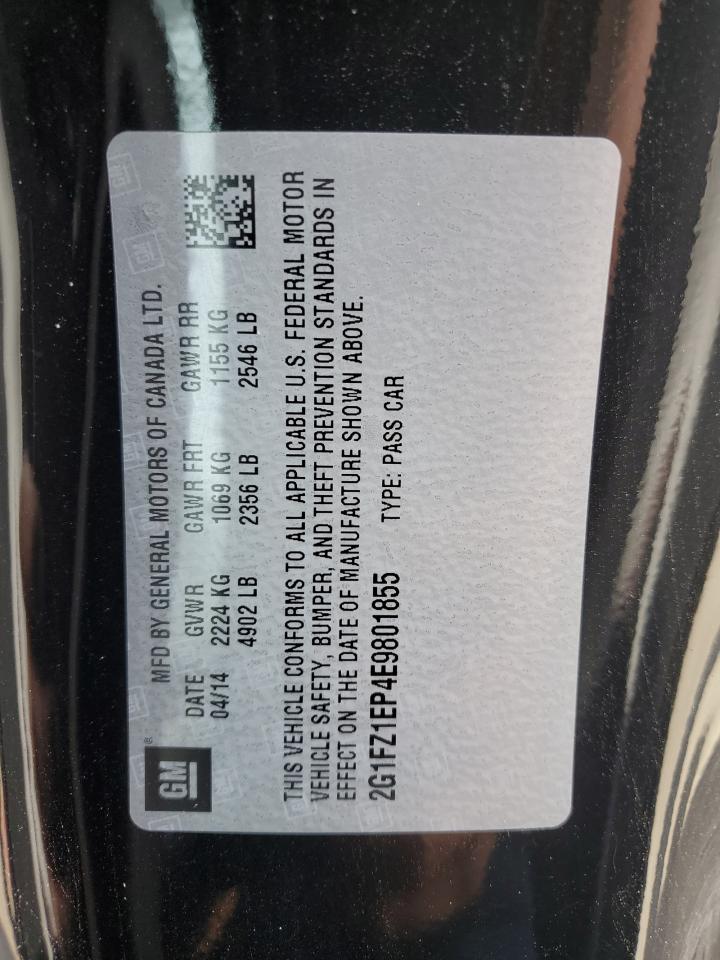 2014 Chevrolet Camaro Zl1 VIN: 2G1FZ1EP4E9801855 Lot: 81291885