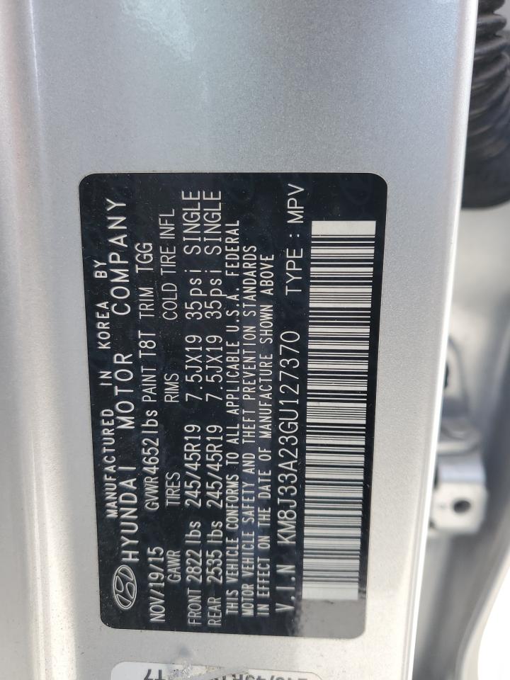 2016 Hyundai Tucson Limited VIN: KM8J33A23GU127370 Lot: 81096965