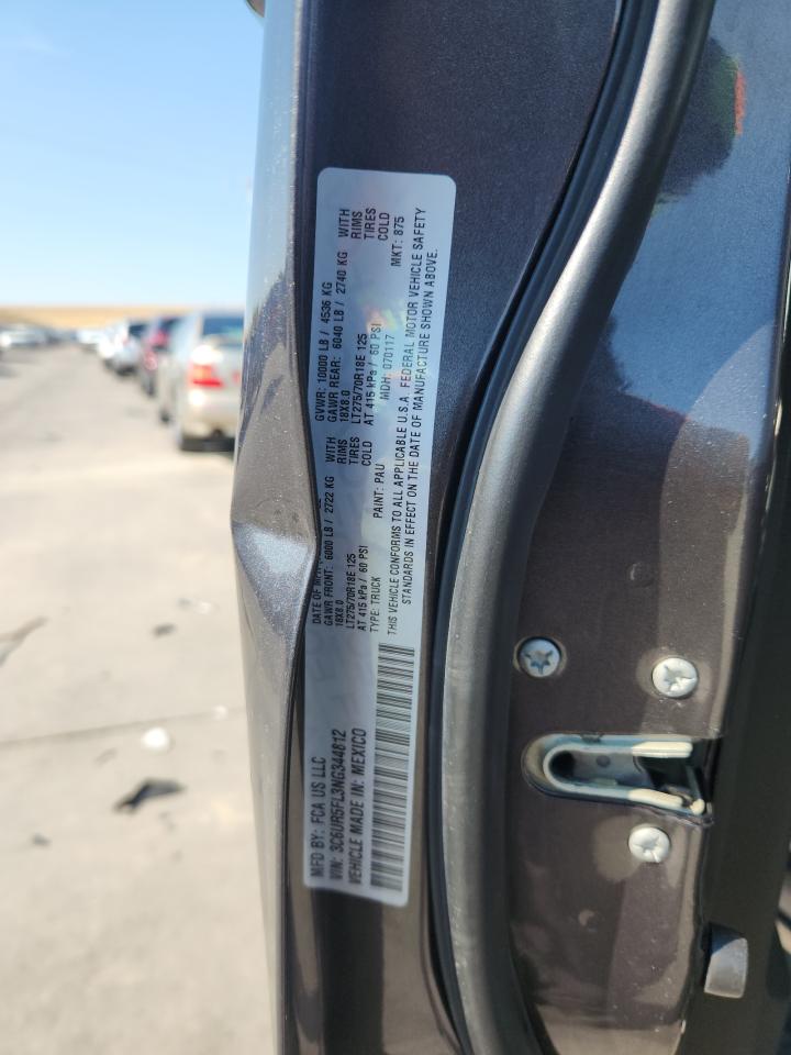 2022 Ram 2500 Laramie VIN: 3C6UR5FL3NG344812 Lot: 71418805