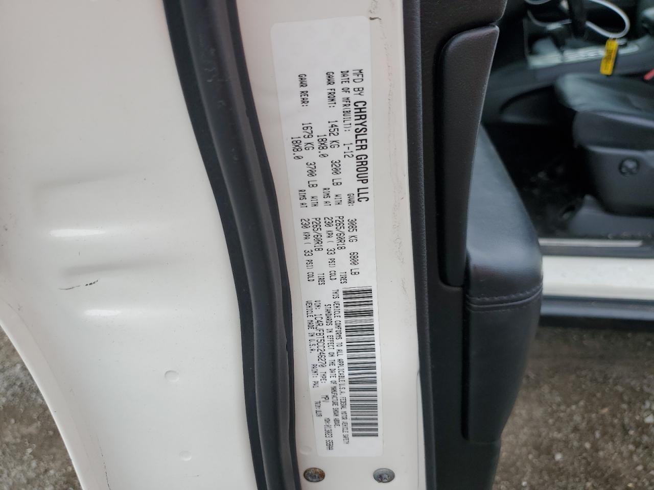 2012 Jeep Grand Cherokee Limited VIN: 1C4RJFBT5CC246270 Lot: 81867085