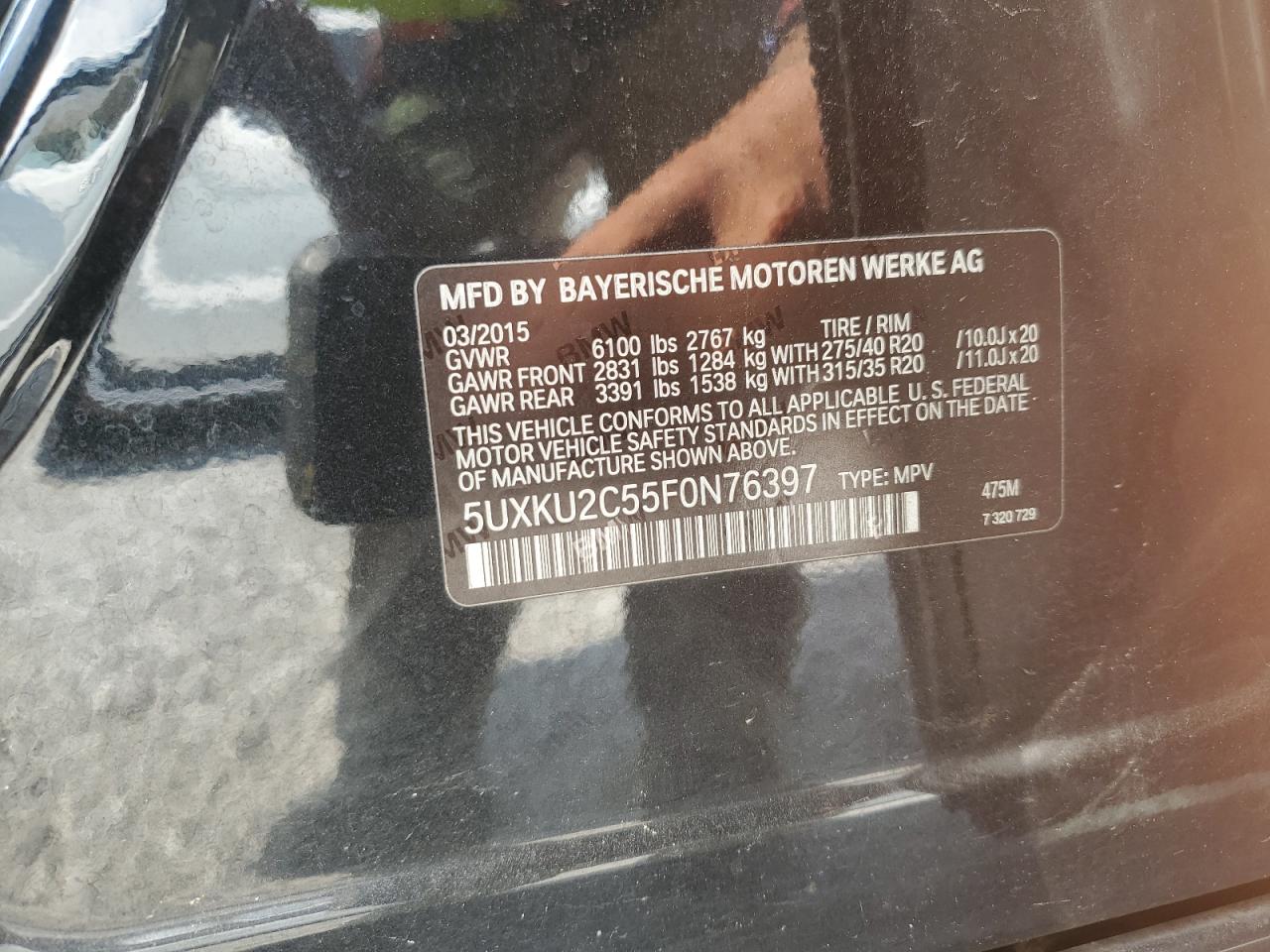 2015 BMW X6 xDrive35I VIN: 5UXKU2C55F0N76397 Lot: 71509175