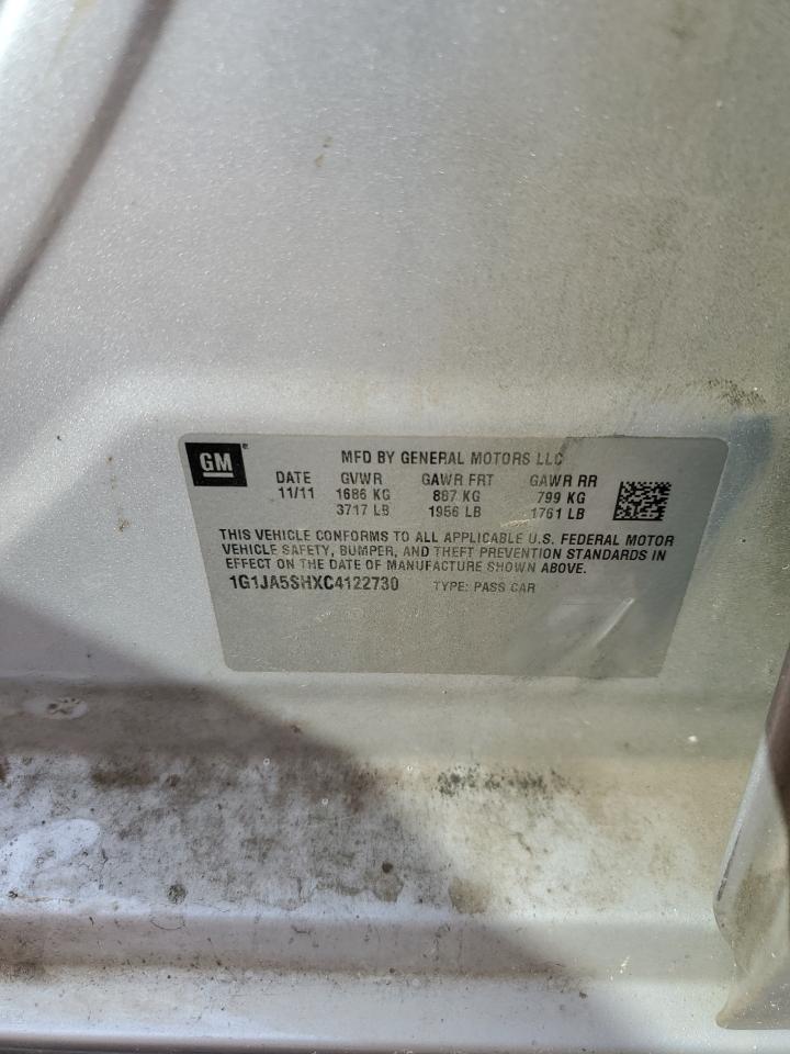 2012 Chevrolet Sonic Ls VIN: 1G1JA5SHXC4122730 Lot: 83936465