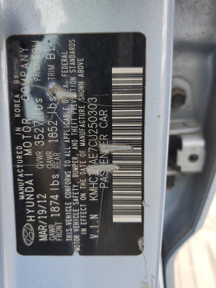 2012 Hyundai Accent Gls VIN: KMHCT4AE7CU250303 Lot: 81753355