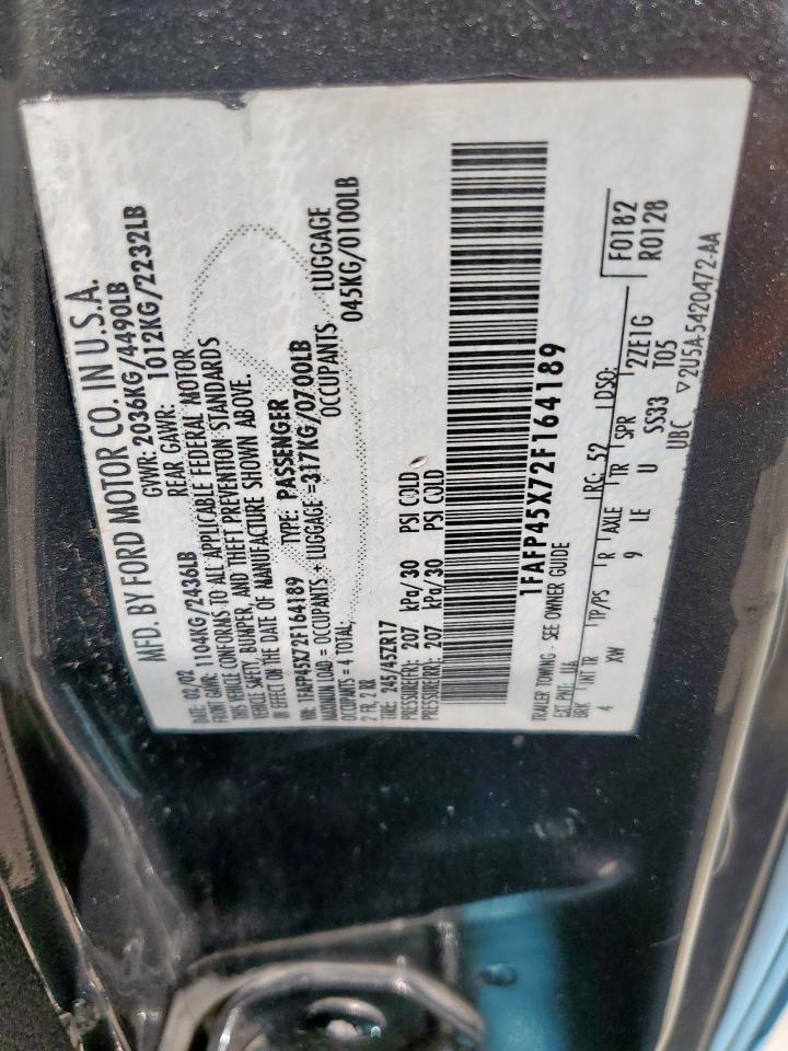 2002 Ford Mustang Gt VIN: 1FAFP45X72F164189 Lot: 84404125