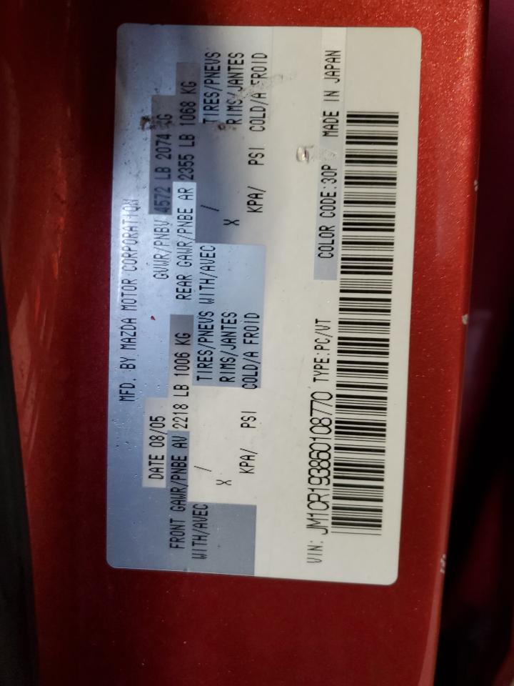 2006 Mazda 5 VIN: JM1CR193860108770 Lot: 82049455