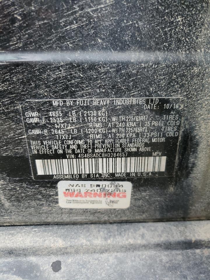 2017 Subaru Outback 2.5I Premium VIN: 4S4BSADC8H3284657 Lot: 71983725