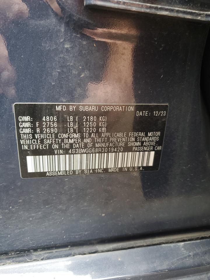2024 Subaru Legacy Sport VIN: 4S3BWGG68R3019420 Lot: 71790695