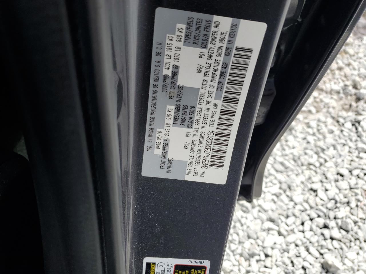 2016 Mazda 3 Sport VIN: 3MZBM1U73GM308164 Lot: 84733285