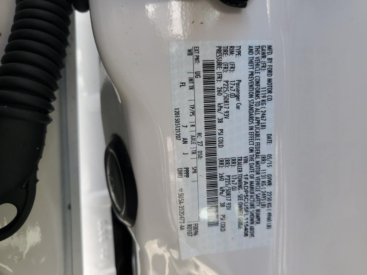 2015 Ford C-Max Premium Sel VIN: 1FADP5CU5FL115408 Lot: 80959545