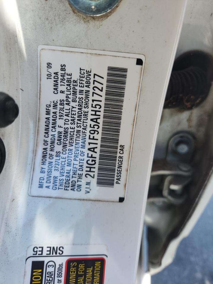 2010 Honda Civic Exl VIN: 2HGFA1F95AH517277 Lot: 83779505