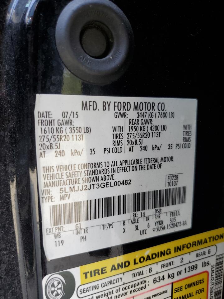 2016 Lincoln Navigator Select VIN: 5LMJJ2JT3GEL00482 Lot: 81710365