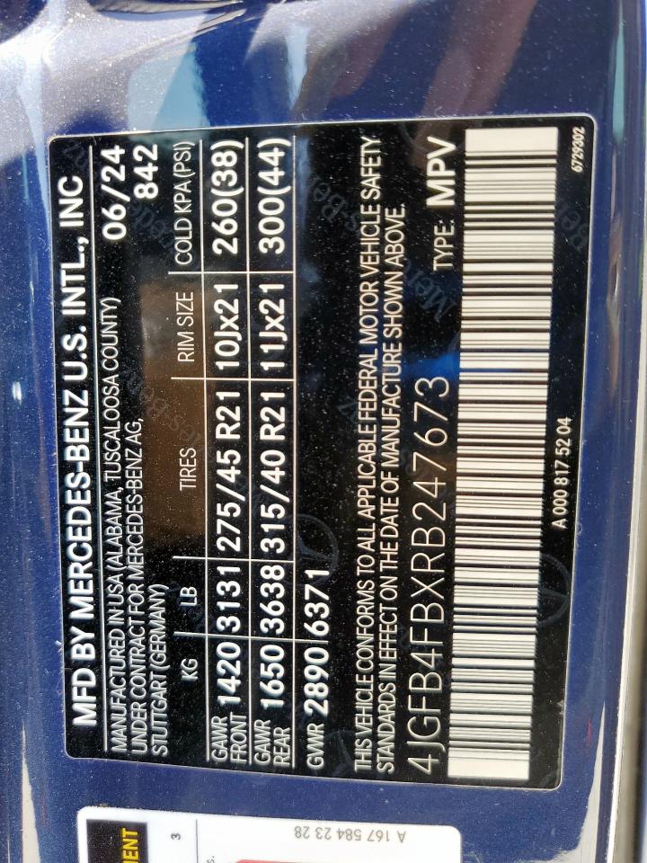 2024 Mercedes-Benz Gle 350 4Matic VIN: 4JGFB4FBXRB247673 Lot: 71549735