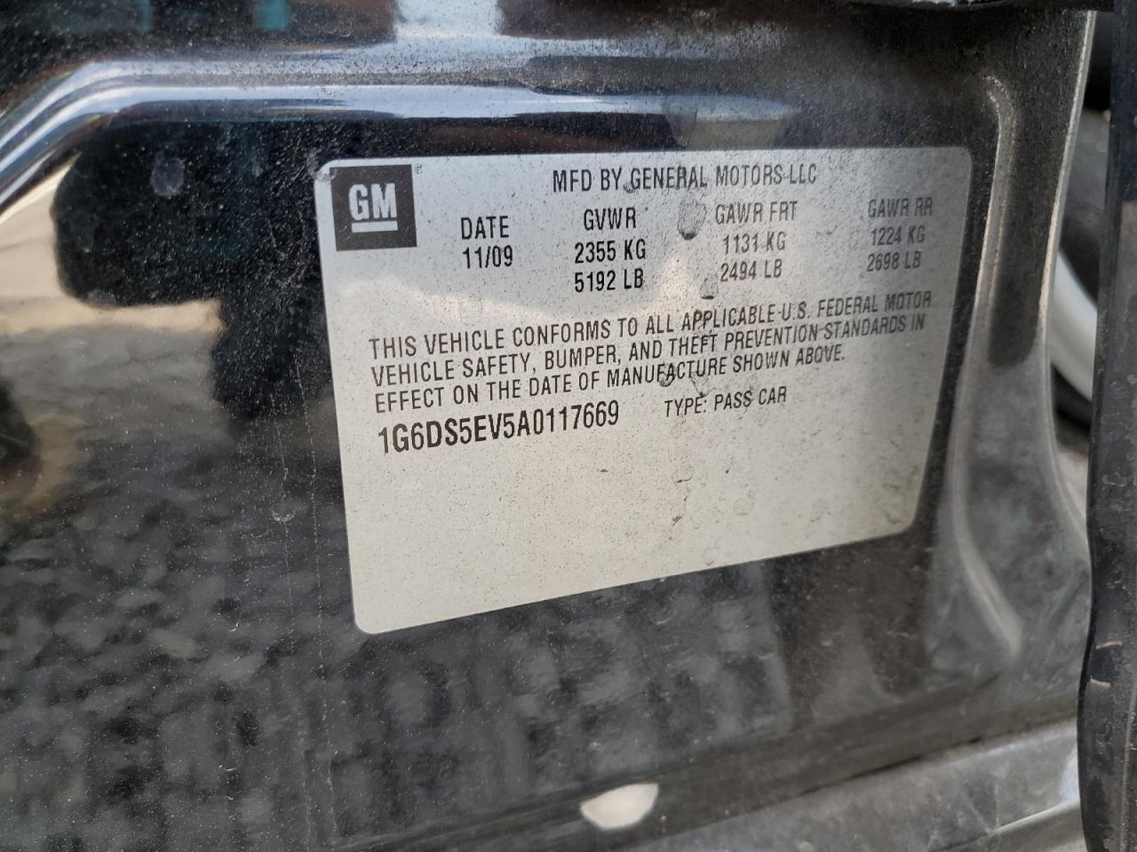 2010 Cadillac Cts Premium Collection VIN: 1G6DS5EV5A0117669 Lot: 71429015