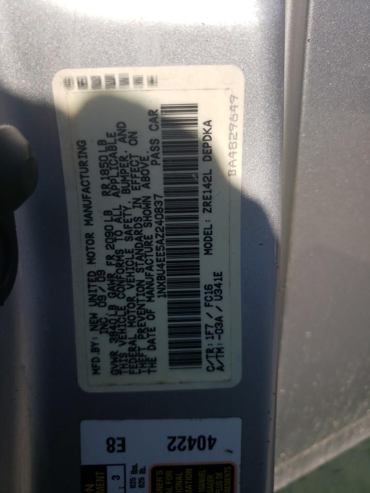 2010 Toyota Corolla Base VIN: 1NXBU4EE5AZ240837 Lot: 71900825