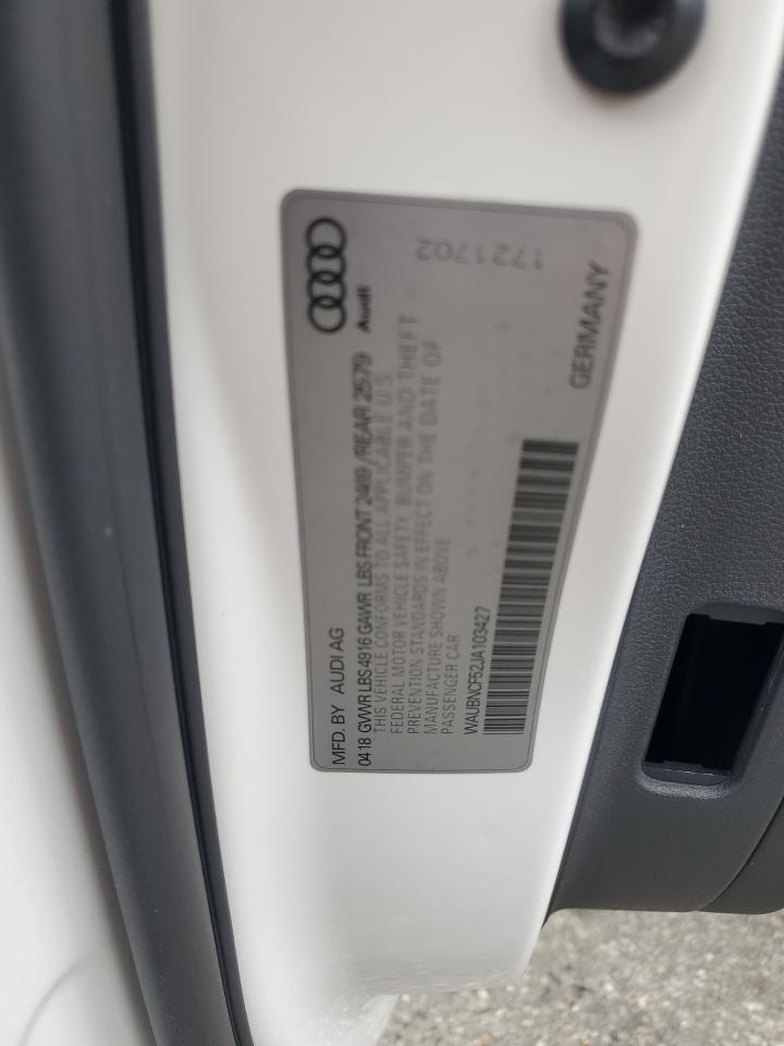 2018 Audi A5 Premium Plus VIN: WAUBNCF52JA103427 Lot: 81612645