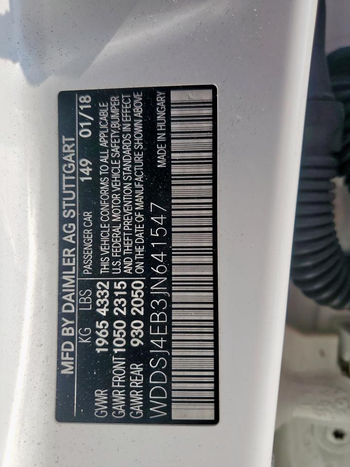 2018 Mercedes-Benz Cla 250 VIN: WDDSJ4EB3JN641547 Lot: 81040065