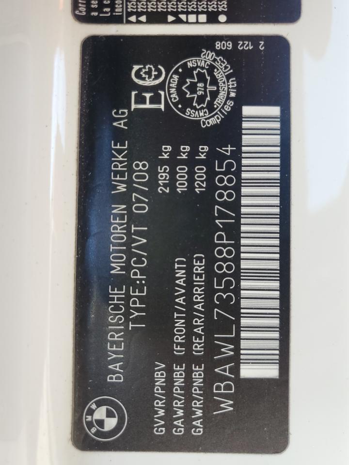 2008 BMW 335 I VIN: WBAWL73588P178854 Lot: 71952745