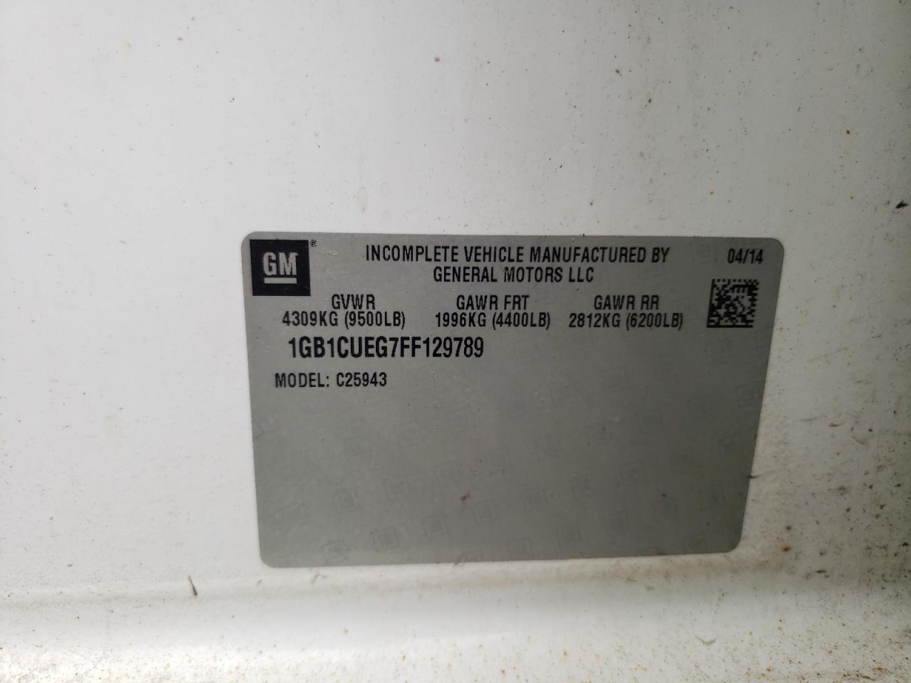 2015 Chevrolet Silverado C2500 Heavy Duty VIN: 1GB1CUEG7FF129789 Lot: 81258795