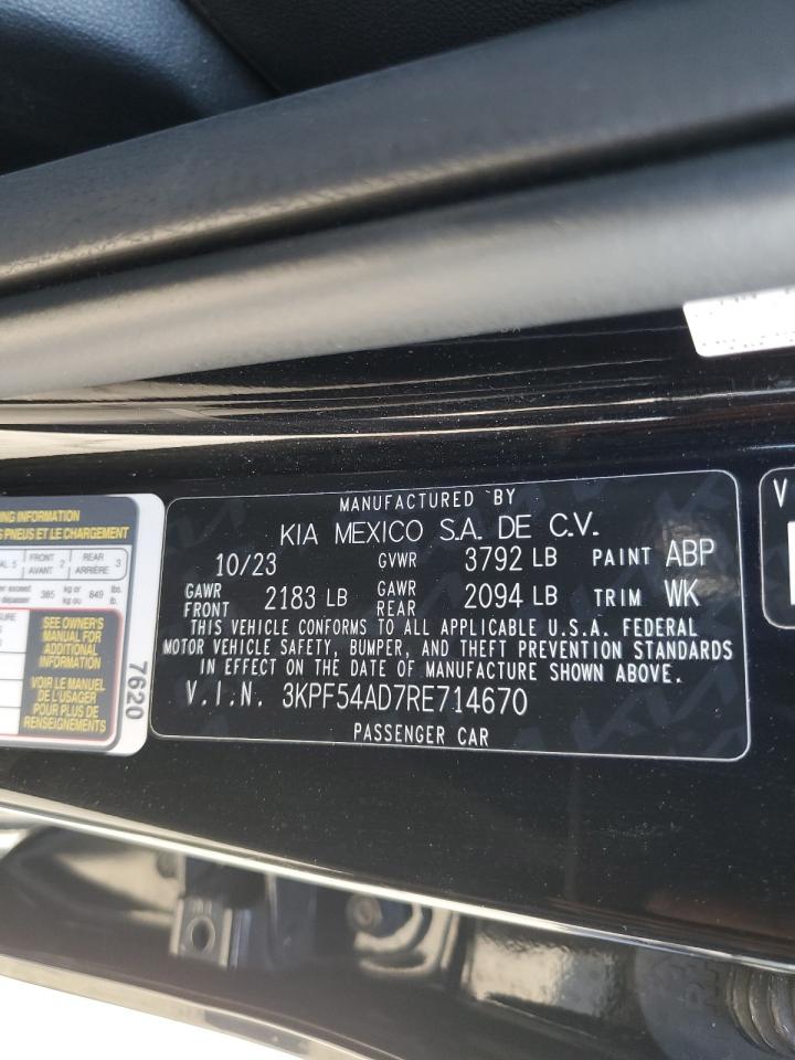 2024 Kia Forte Gt Line VIN: 3KPF54AD7RE714670 Lot: 81513055